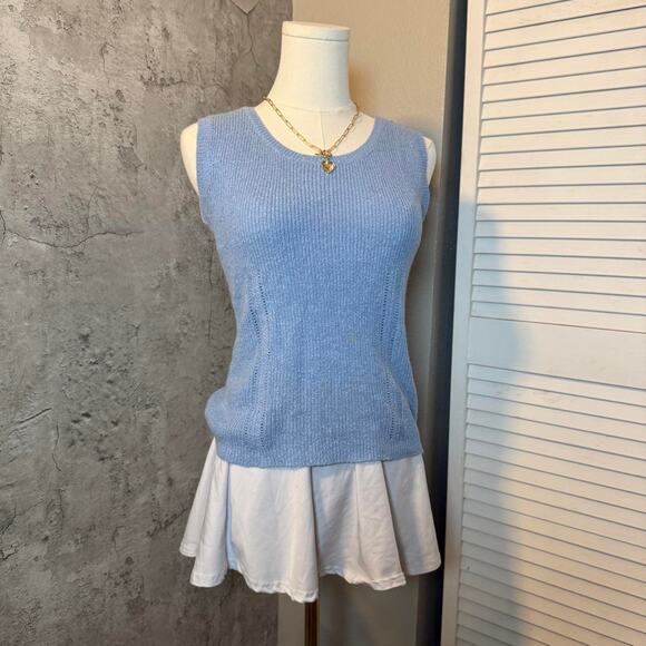 Preppy Baby Blue Knit Vest - Picture 3 of 7